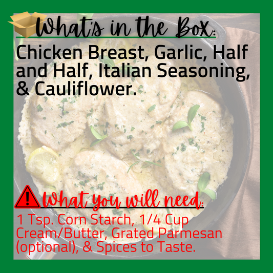 (H) Keto Creamy Herb Chicken over Cauliflower Mash