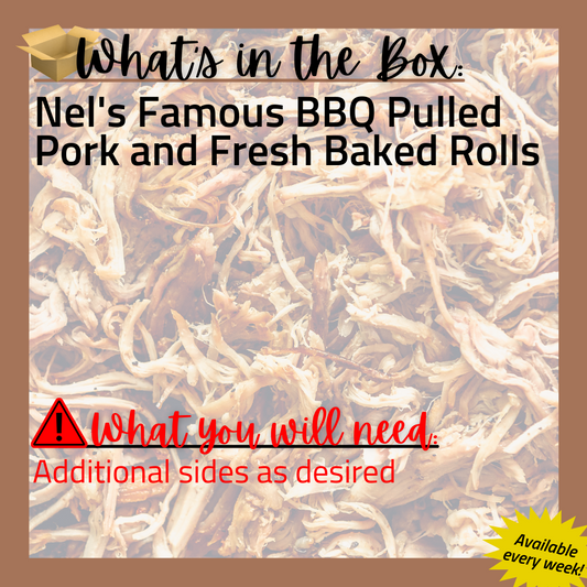 (T) Always Meal: Nel's Famous Pulled Pork and Rolls for 4